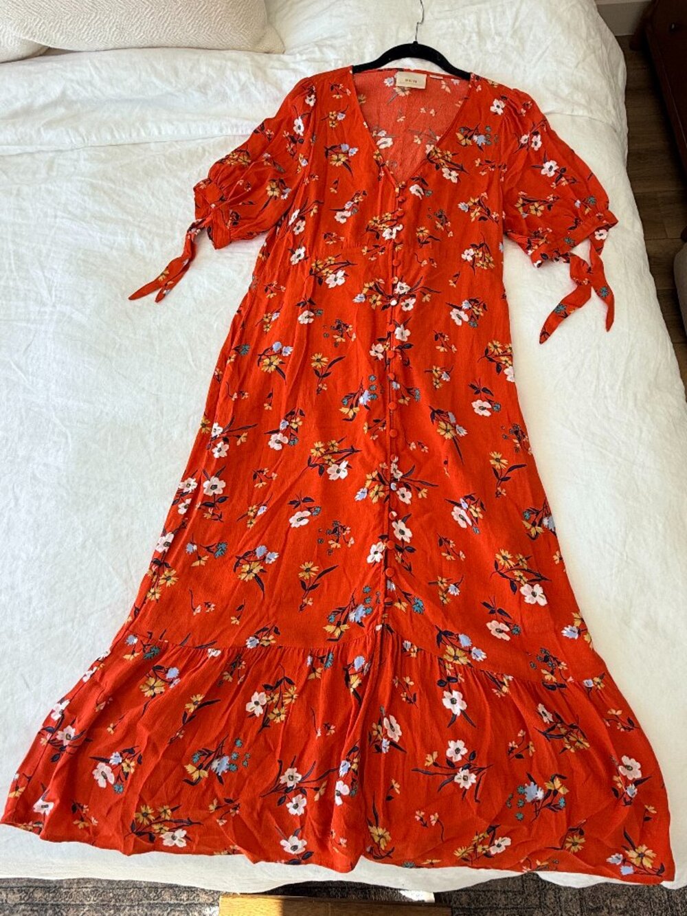 Mauve By Anthropologie Orange Floral Dress